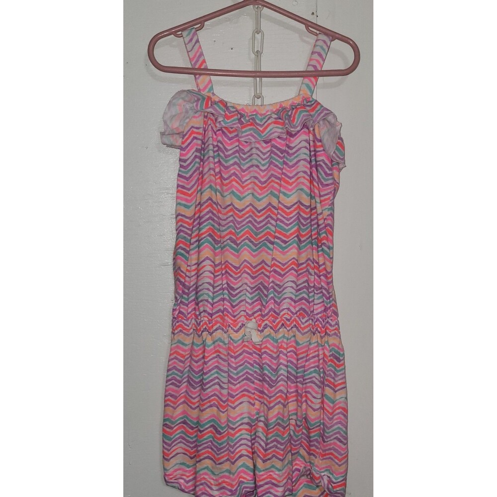 Girls Pink Chevron Romper AH44